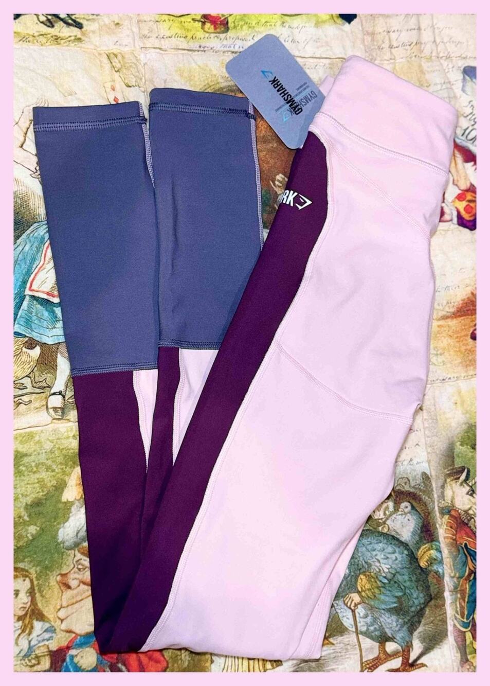 Gymshark Illusion Leggings XS Dark Ruby Blush Pink Lavender High Waist NWT